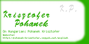 krisztofer pohanek business card